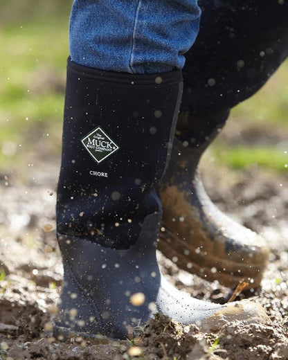 Muck Boots Chore Classic Hi Wellington Boots in Black #colour_black