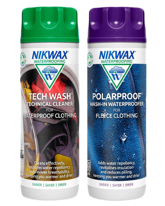 Nikwax Tech Wash Polar Proof Twin Pack on white background