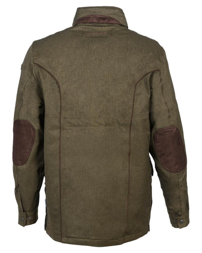 Khaki coloured Percussion Berry Waterproof Jacket on white background #coour_khaki