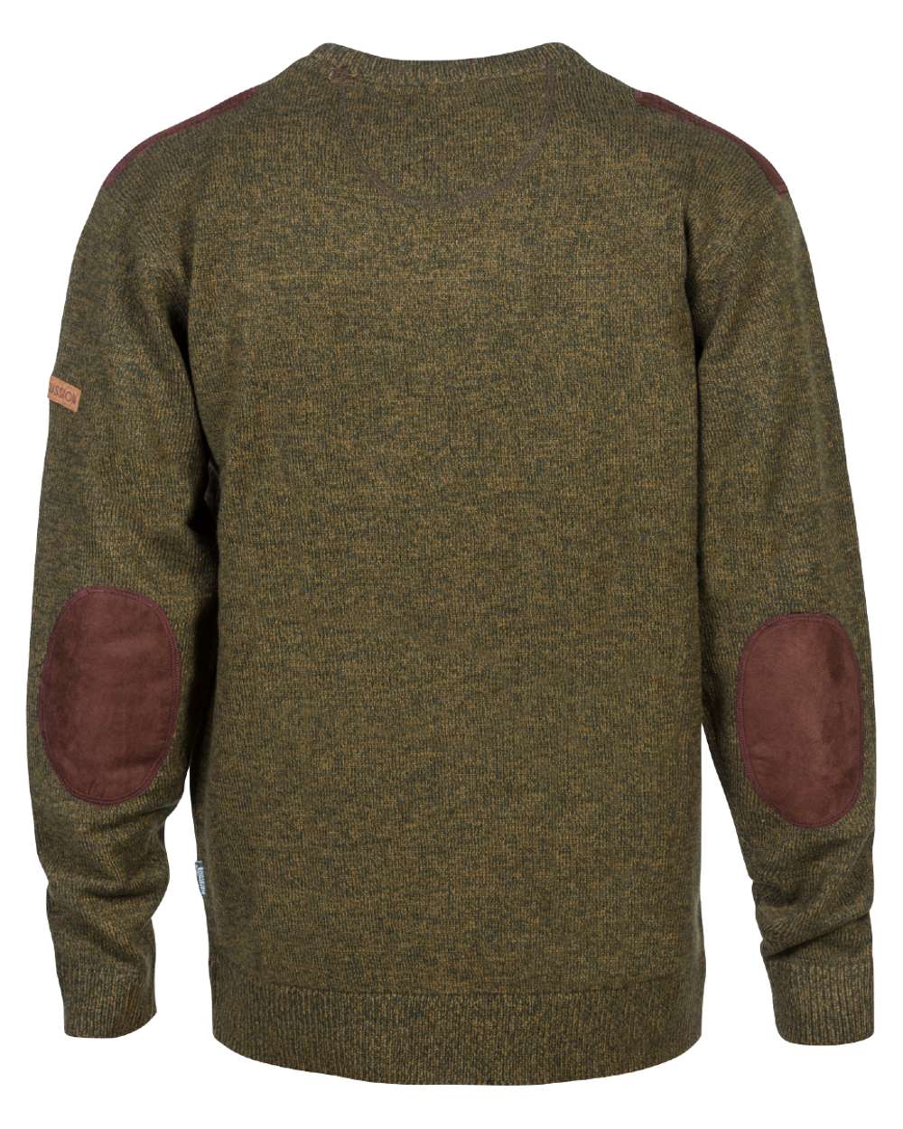 Khaki Coloured Percussion Embroidered Hunting Pullover Round Neck On A White Background #colour_khaki