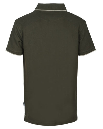 Khaki Coloured Percussion Embroidered Polo Shirt On A White Background #colour_khaki