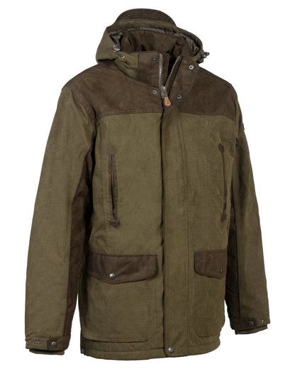 Khaki Coloured Percussion Rambouillet Original Waterproof Jacket On A White Background #colour_khaki