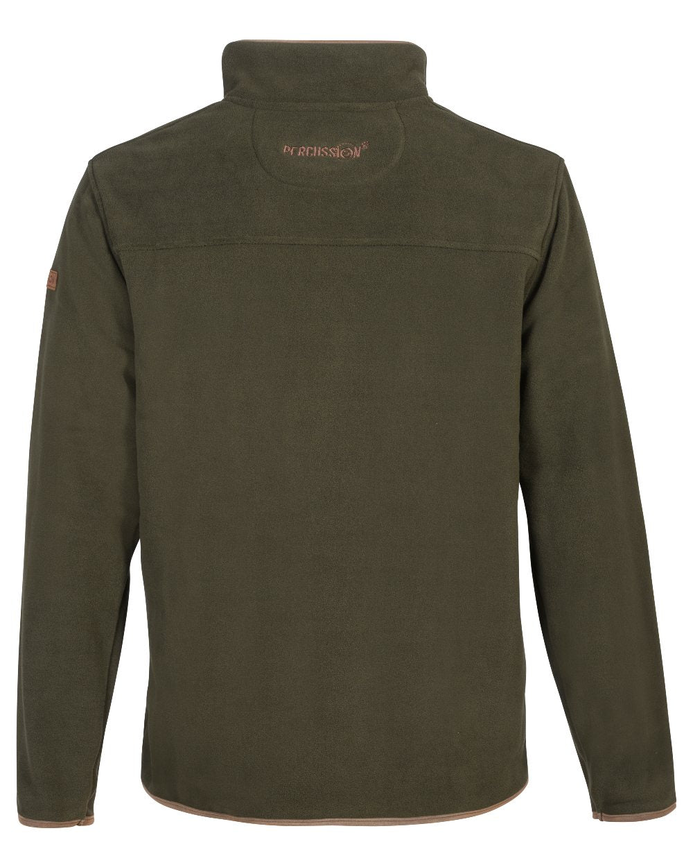 Khaki Coloured Percussion Scotland Fleece Jacket On A White Background #colour_khaki