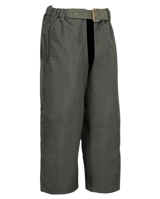 Khaki Coloured Percussion Stronger Waterproof Chaps On A White Background #colour_khaki