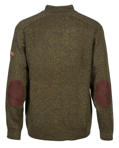 Khaki coloured Percussion Zip Neck Hunting Pullover on white background #colour_khaki