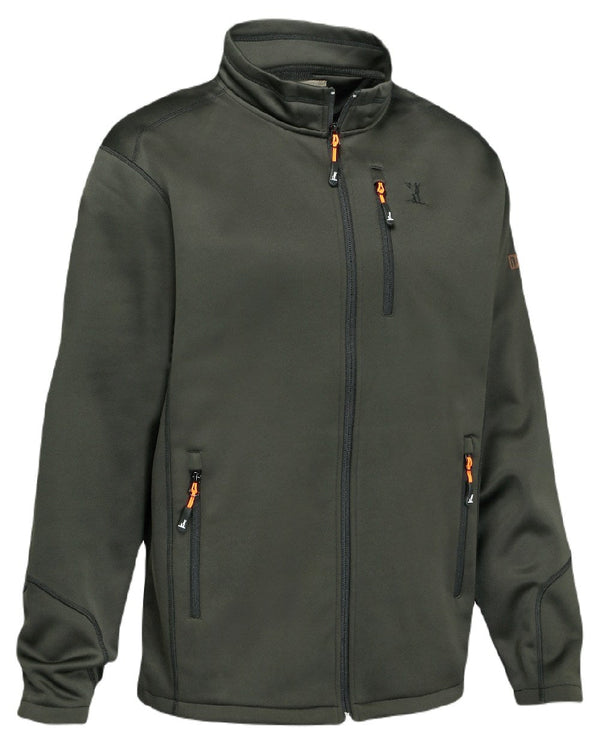 Khaki Coloured Percussion Zipped Sweatshirt On A White Background #colour_khaki