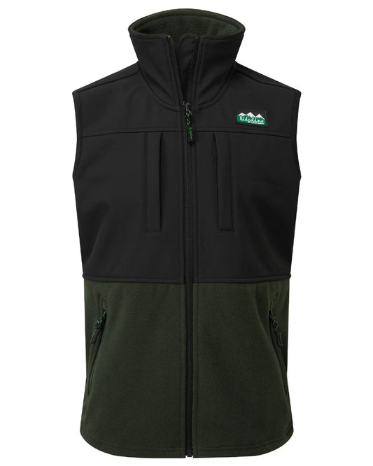 Olive Coloured Ridgeline Childrens Hybrid Vest On A White Background #colour_olive