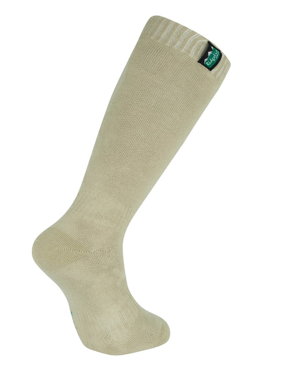 Olive Multi Coloured Ridgeline Cotton Work Socks Full Length On A White Background #colour_olive-multi