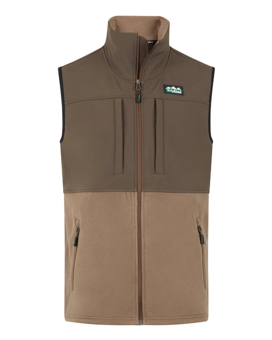 Light Bark Coloured Ridgeline Hybrid Fleece Vest On A White Background #colour_light-bark