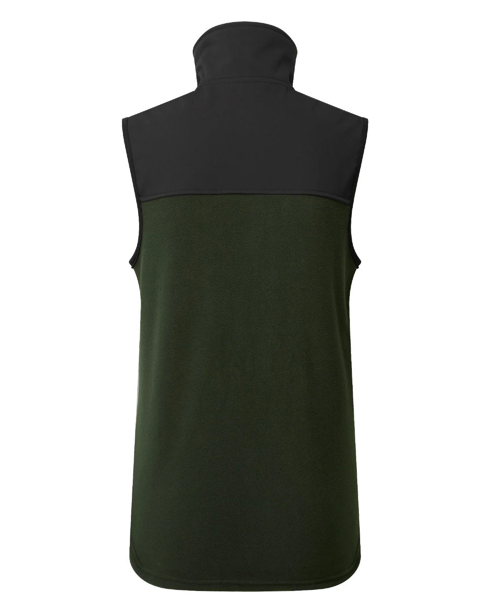 Olive Black Coloured Ridgeline Ladies Hybrid Fleece Vest On A White Background #colour_olive-black