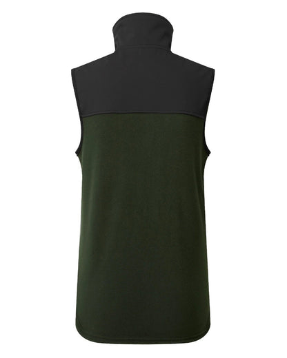 Olive Black Coloured Ridgeline Ladies Hybrid Fleece Vest On A White Background #colour_olive-black