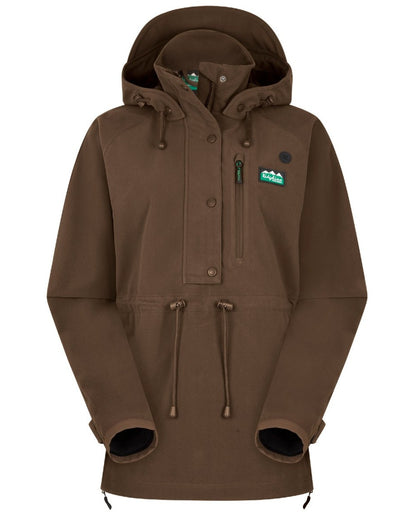 Bark Coloured Ridgeline Ladies Monsoon II Waterproof Smock On A White Background #colour_bark