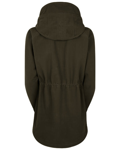 Deep Forest Coloured Ridgeline Ladies Monsoon II Waterproof Smock On A White Background #colour_deep-forest