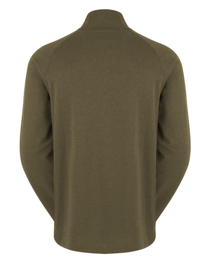 Light Bark Marl Coloured Ridgeline Mens Baseline Pull on Zip Top On A White Background #colour_light-bark-marl