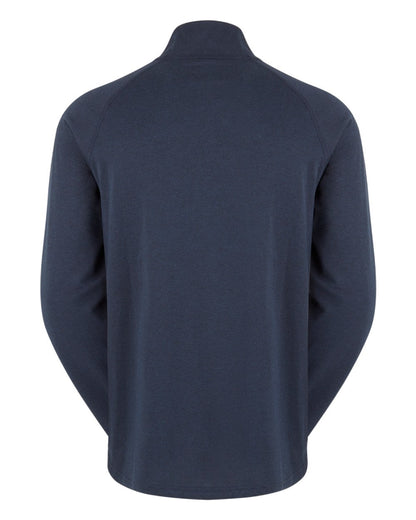 Navy Marl Coloured Ridgeline Mens Baseline Pull on Zip Top On A White Background #colour_navy-marl