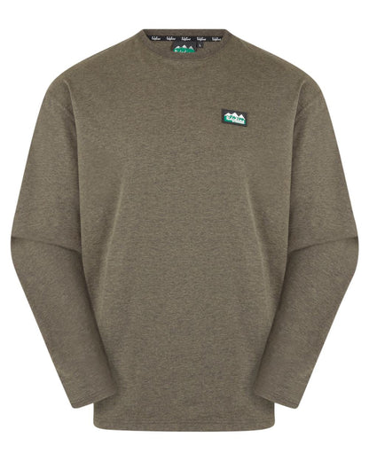 Smokey Olive Marl Coloured Ridgeline Mens Baseline Top On A White Background #colour_smokey-olive-marl