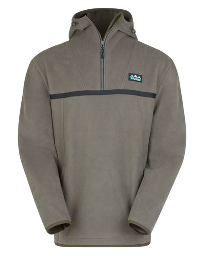 Smokey Olive Coloured Ridgeline Mens Kodiak Fleece Smock On A White Background #colour_smokey-olive