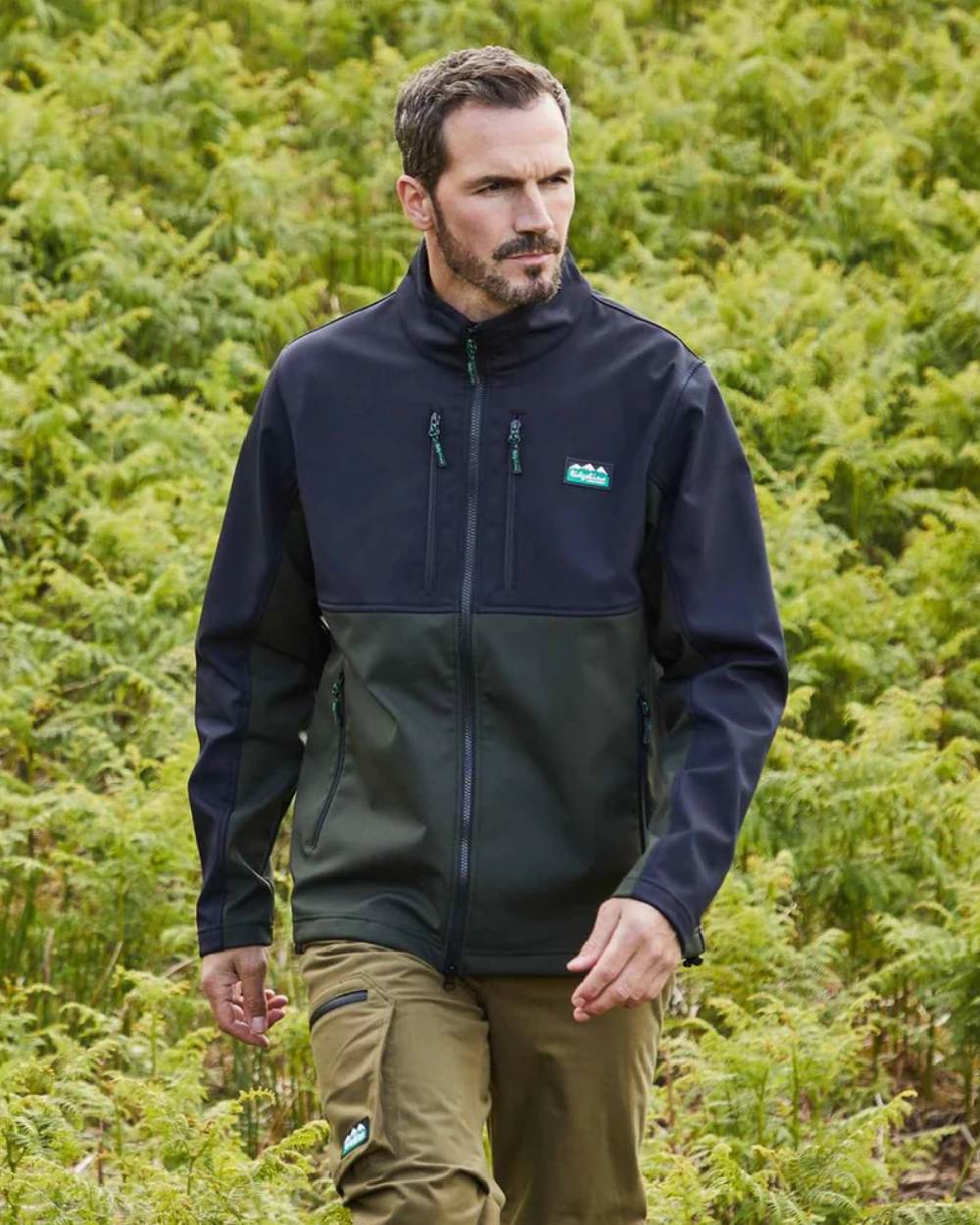 Deep Forest Coloured Ridgeline Mens Ranger 24 Jacket On A Forest Background #colour_deep-forest