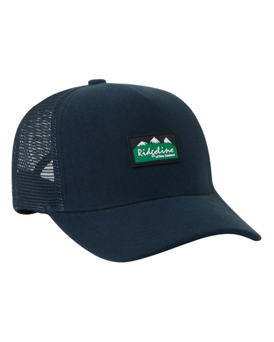 Navy Coloured Ridgeline Monsoon Trucker Cap On A White Background  #colour_navy