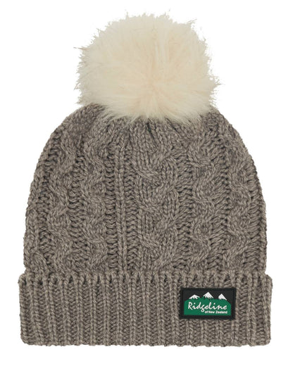 Mushroom Coloured Ridgeline Nordic Fleck Bobble Hat On A White Background #colour_mushroom