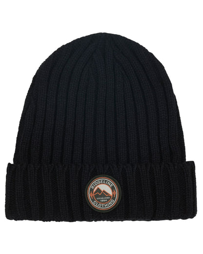 Navy Coloured Ridgeline Original Knitted Beanie On A White Background #colour_navy