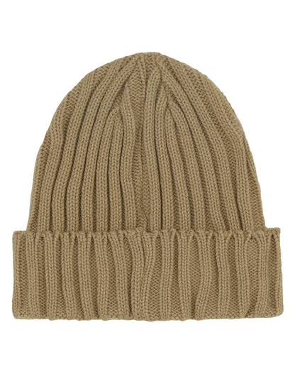Stone Coloured Ridgeline Original Knitted Beanie On A White Background #colour_stone