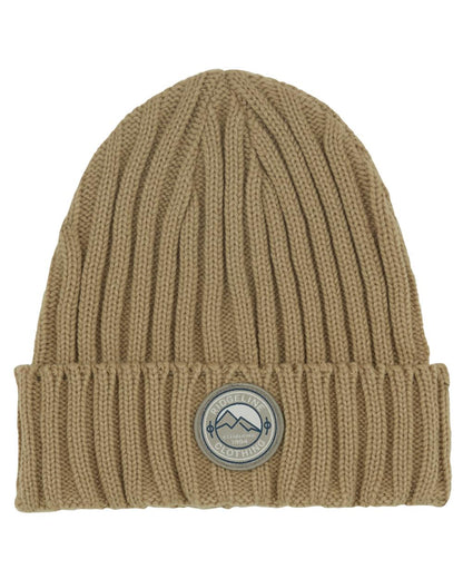 Stone Coloured Ridgeline Original Knitted Beanie On A White Background #colour_stone