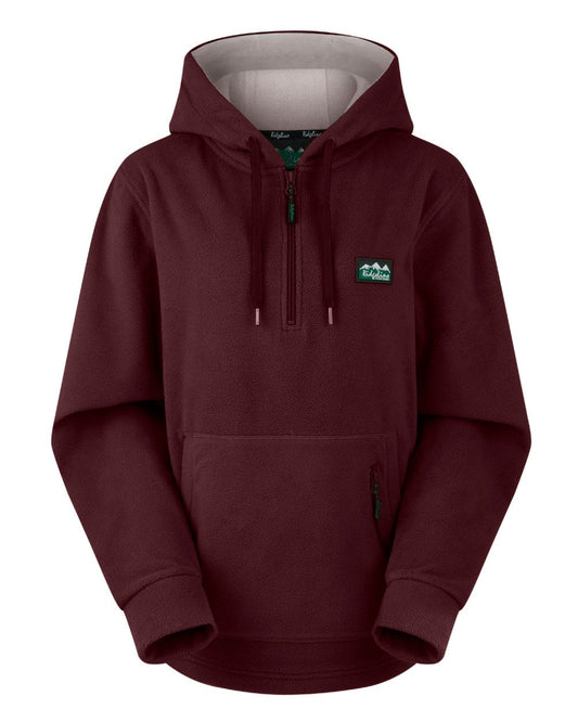 Winter Berry Coloured Ridgeline Womens Ballistic Hoodie On A White Background #colour_winter-berry