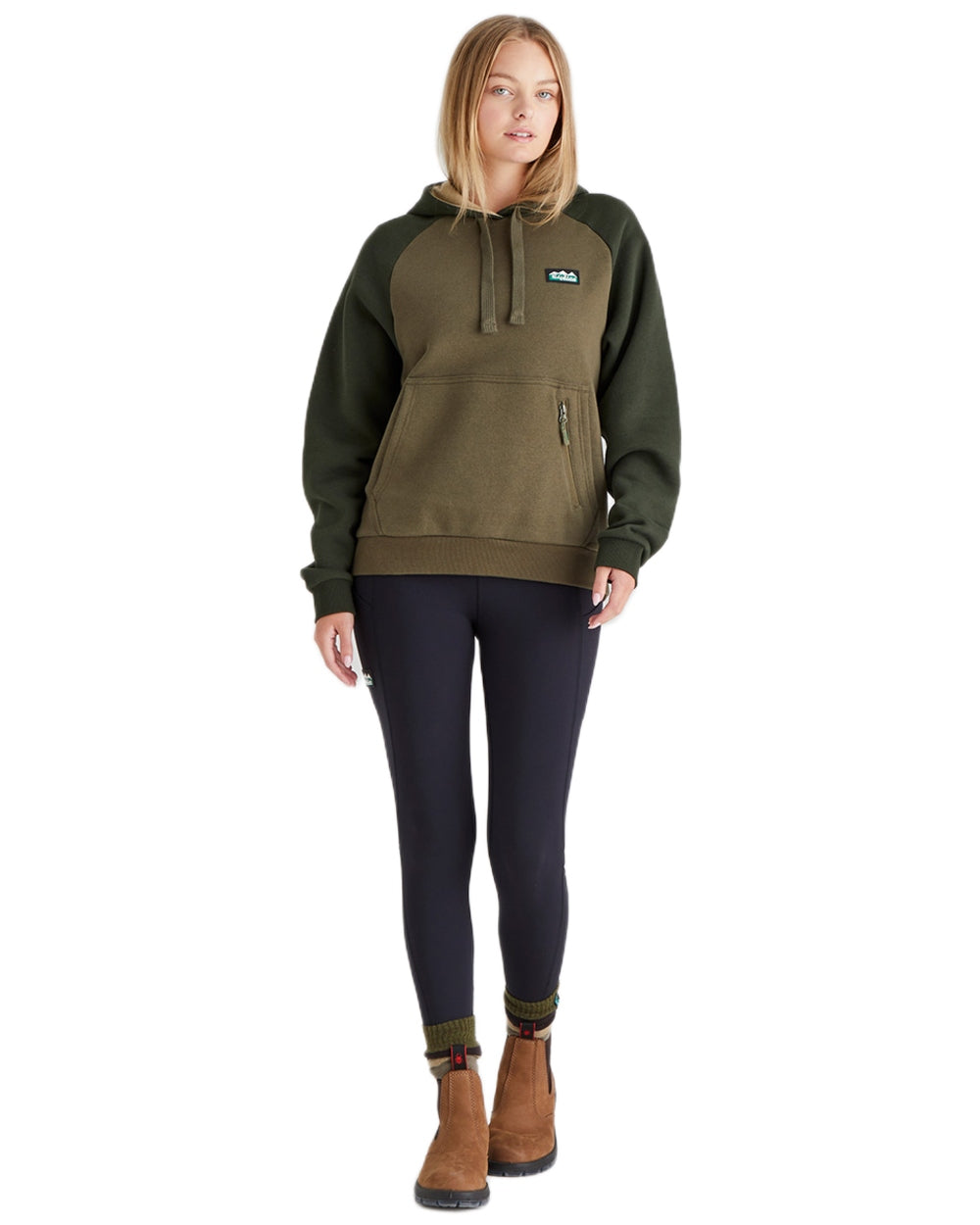 Ivy Green Coloured Ridgeline Womens North Island Hoodie On A White Background #colour_ivy-green