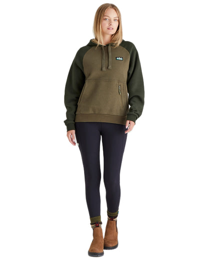 Ivy Green Coloured Ridgeline Womens North Island Hoodie On A White Background #colour_ivy-green