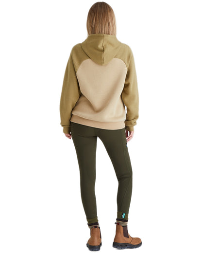 Teak Coloured Ridgeline Womens North Island Hoodie On A White Background #colour_teak