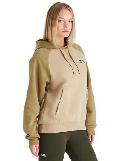 Teak Coloured Ridgeline Womens North Island Hoodie On A White Background #colour_teak