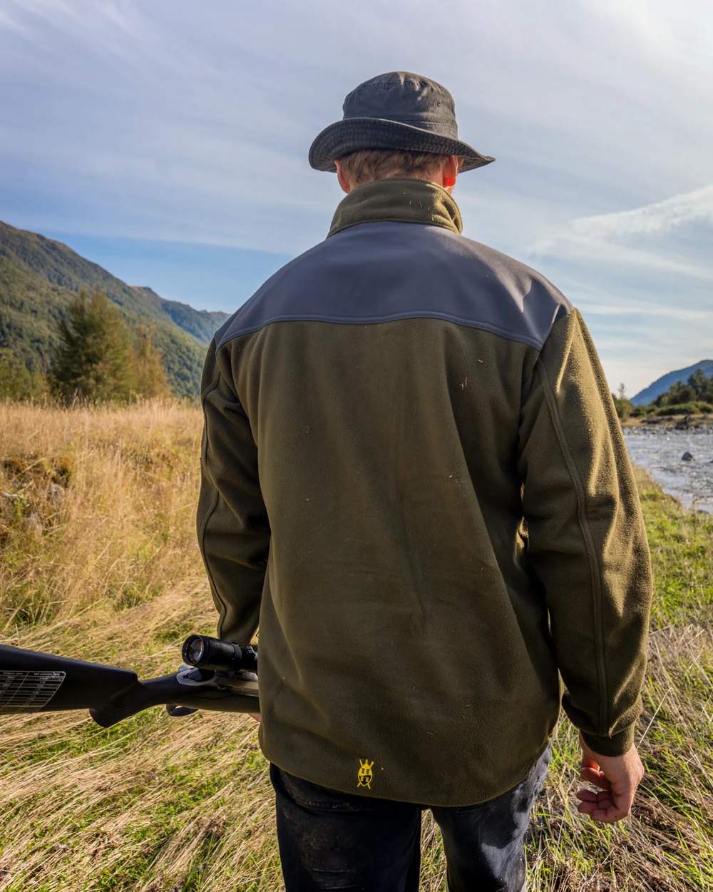 Black Coloured Swazi Bucket Hat On A Field Background #colour_black