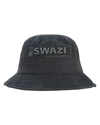 Black Coloured Swazi Bucket Hat On A White Background #colour_black
