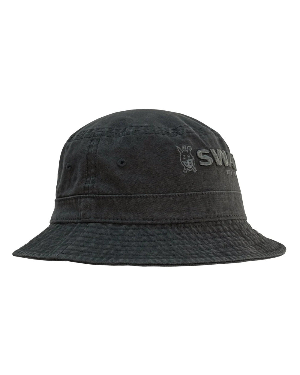 Black Coloured Swazi Bucket Hat On A White Background #colour_black