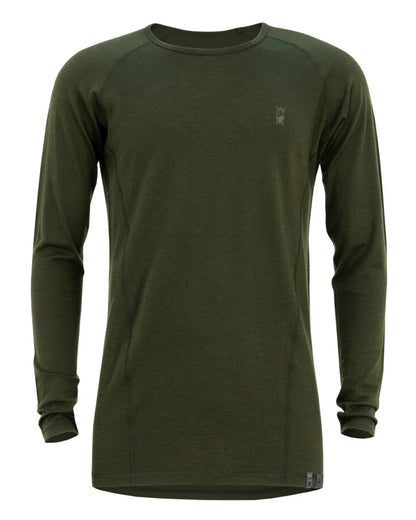 Olive Coloured Swazi The Hoodoo Long Sleeve T-Shirt On A White Background #colour_olive