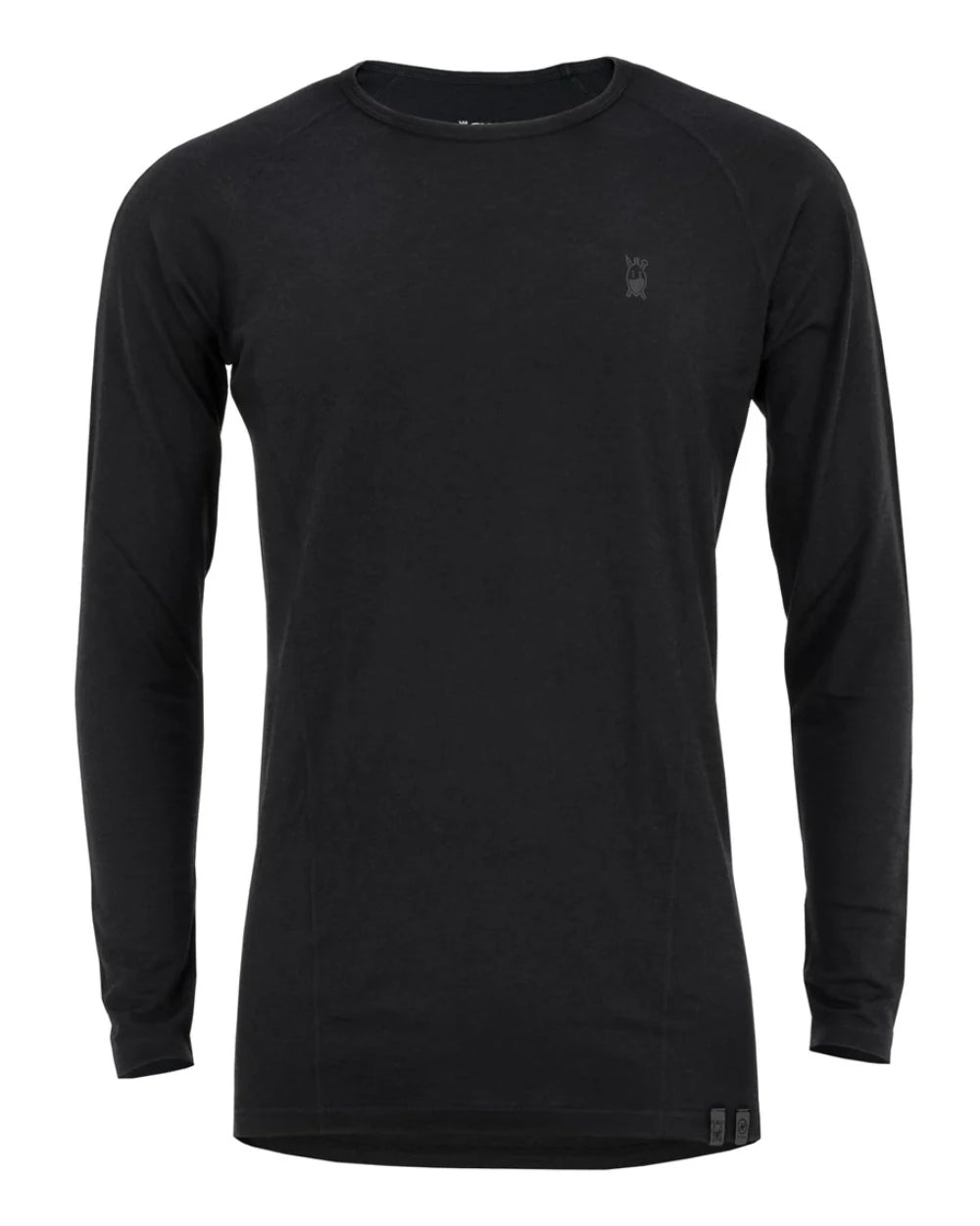 Onyx Coloured Swazi The Hoodoo Long Sleeve T-Shirt On A White Background #colour_onyx