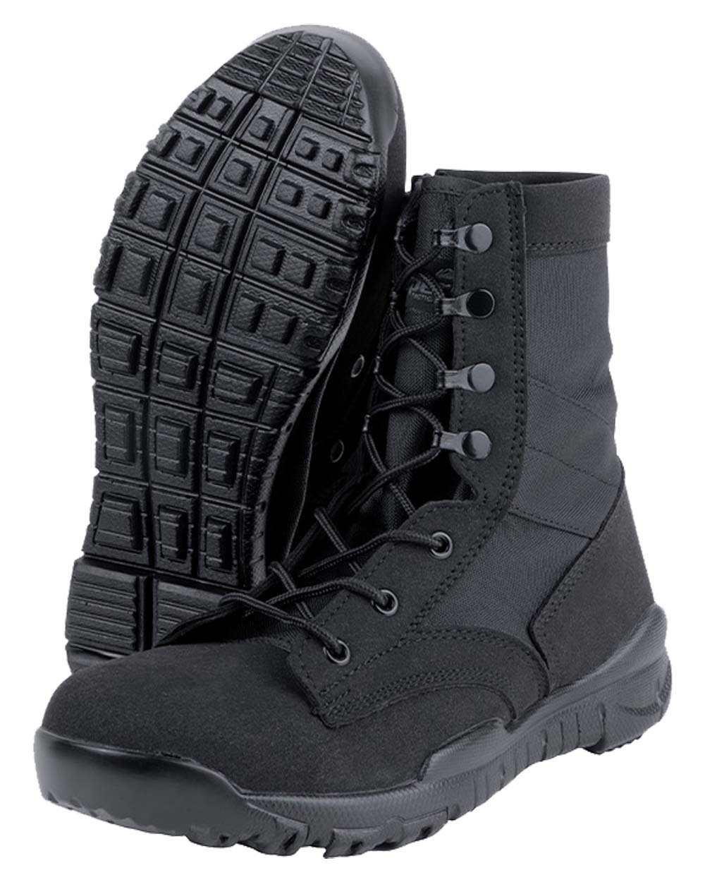 Black Coloured Viper Sneaker Boots on white background #colour_black