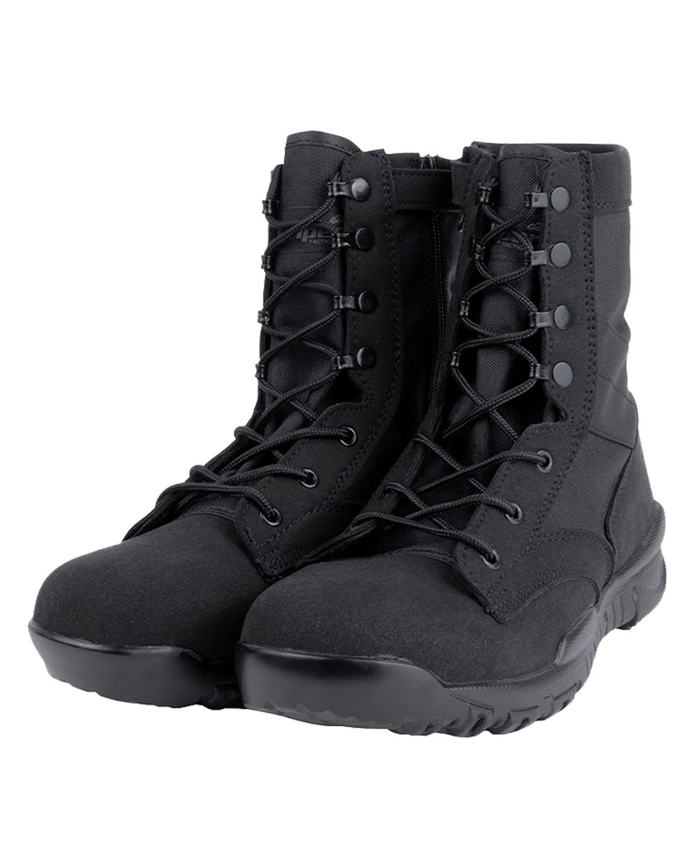 Black Coloured Viper Sneaker Boots on white background #colour_black
