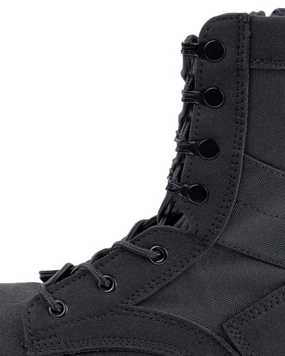 Black Coloured Viper Sneaker Boots on white background #colour_black