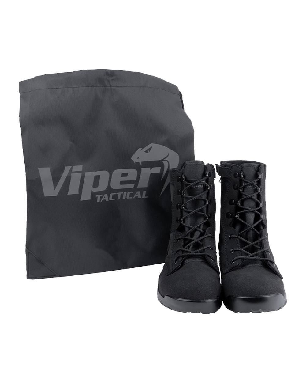 Black Coloured Viper Sneaker Boots on white background #colour_black