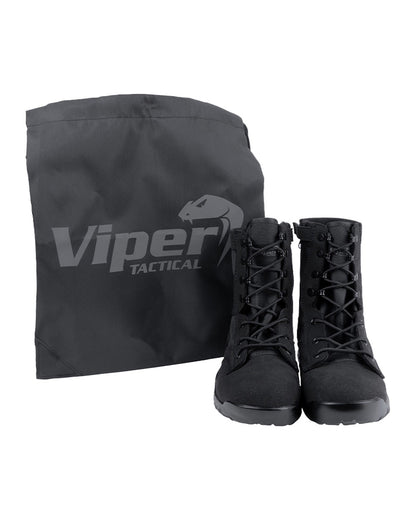 Black Coloured Viper Sneaker Boots on white background #colour_black