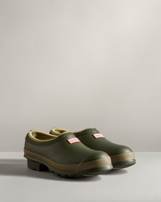 Hunter Women's Gardener Clogs - Dark Olive / Clay