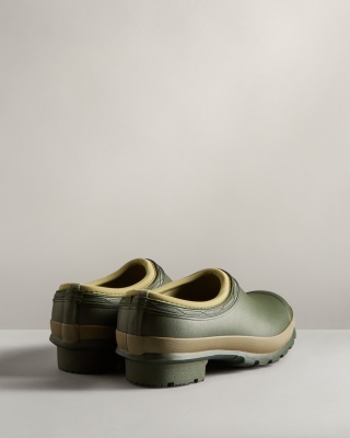 Hunter Women's Gardener Clogs - Dark Olive / Clay