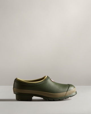 Hunter Women's Gardener Clogs - Dark Olive / Clay