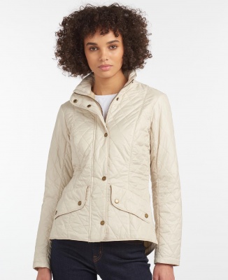 Barbour Flyweight Cavalry Quilted Jacket - Pearl/Stone