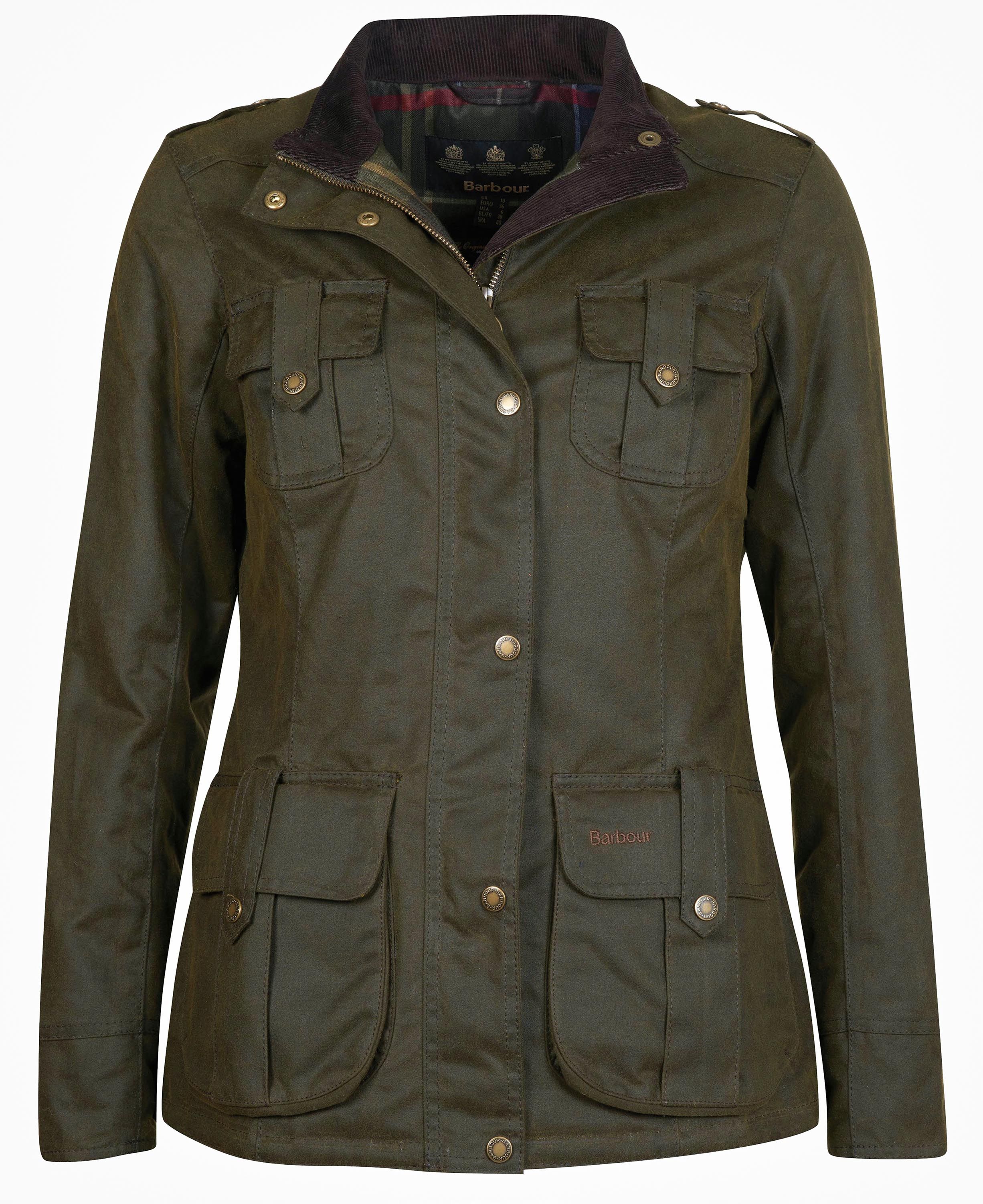 Barbour Winter Defence Waxed Cotton Jacket - Olive SeriousCountrySports.com