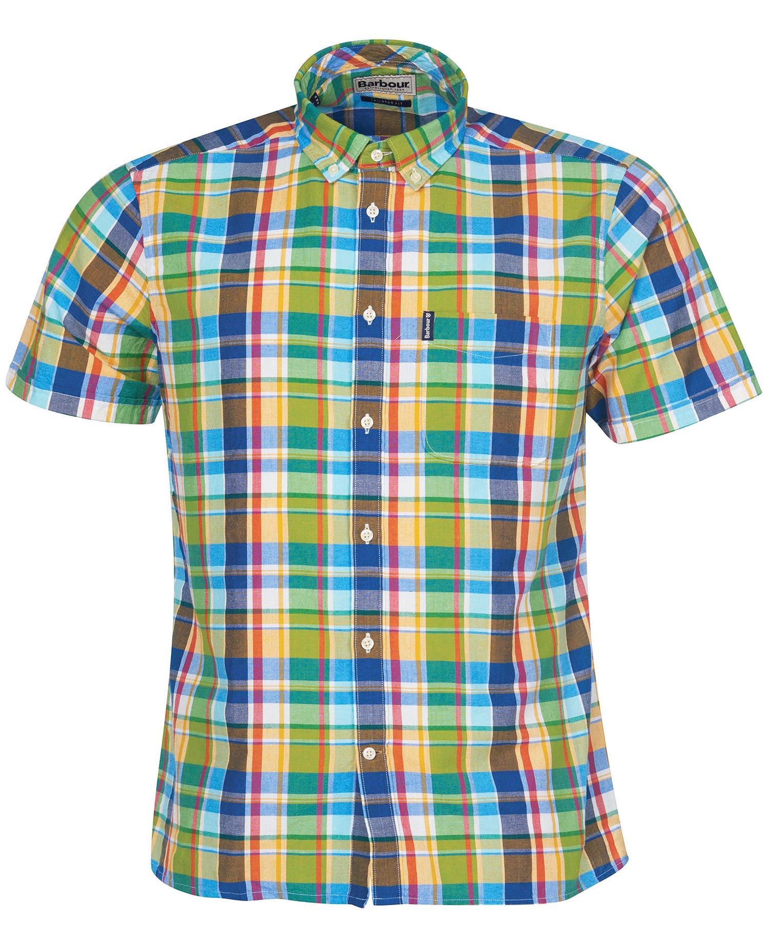 Barbour Madras 9 Short Sleeved Tailored Shirt - Green ...