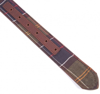 Barbour Reversible Tartan Leather Belt - Classic Tartan/Brown